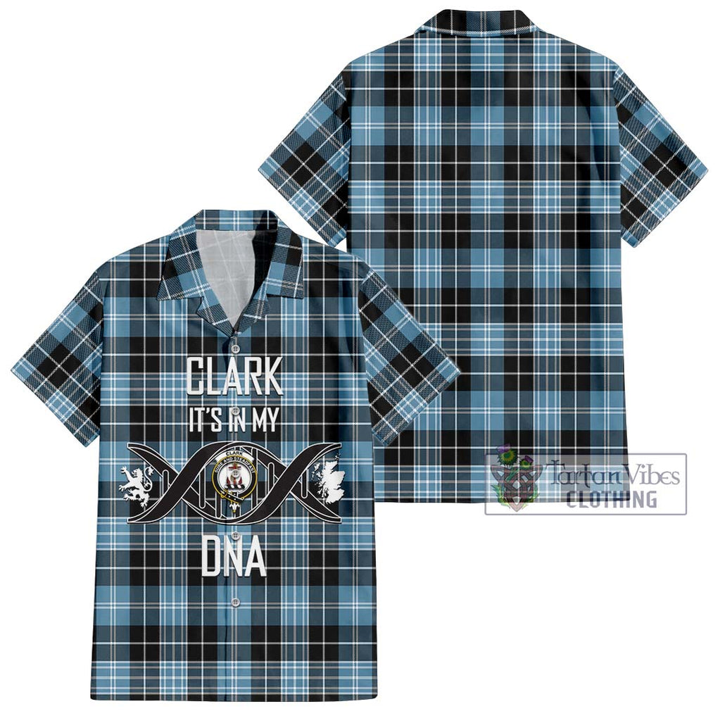 Clark Ancient Tartan Short Sleeve Button Shirt with Family Crest DNA In Me Style Kid - Tartanvibesclothing Shop