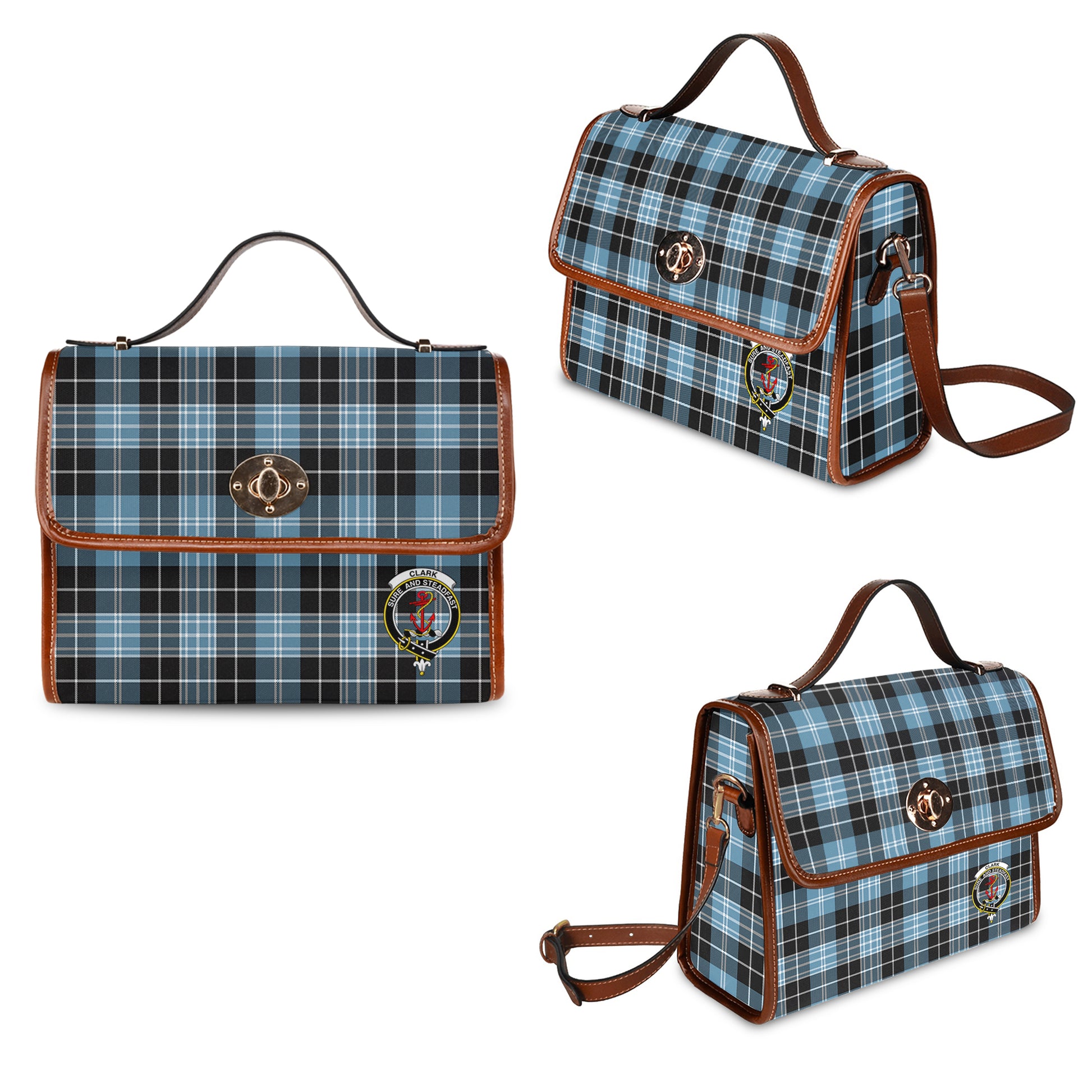 clark-ancient-tartan-leather-strap-waterproof-canvas-bag-with-family-crest