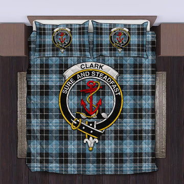 Clark Ancient Tartan Quilt Bed Set with Family Crest