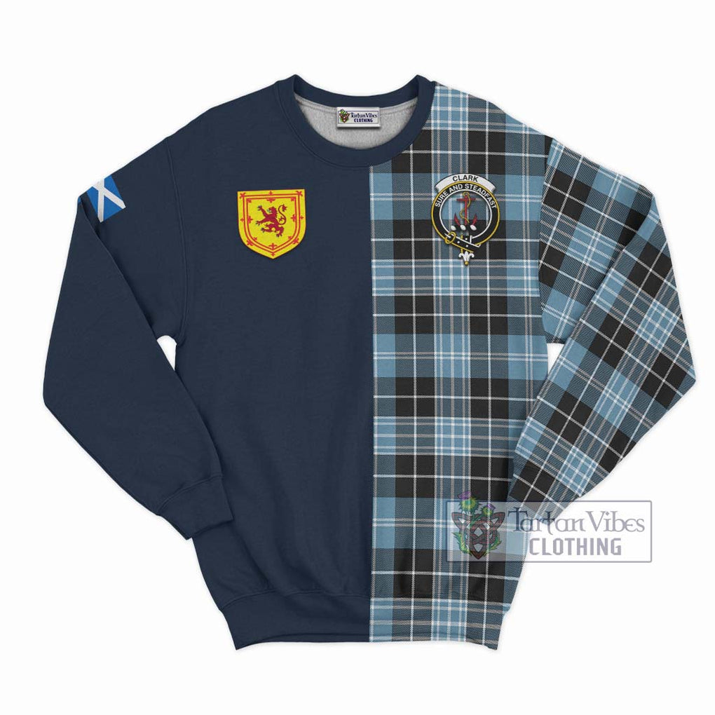 Tartan Vibes Clothing Clark Ancient Tartan Sweatshirt with Scottish Lion Royal Arm Half Style