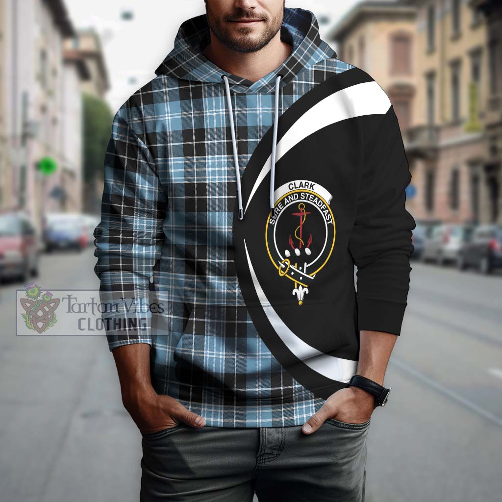 Tartan Vibes Clothing Clark Ancient Tartan Hoodie with Family Crest Circle Style