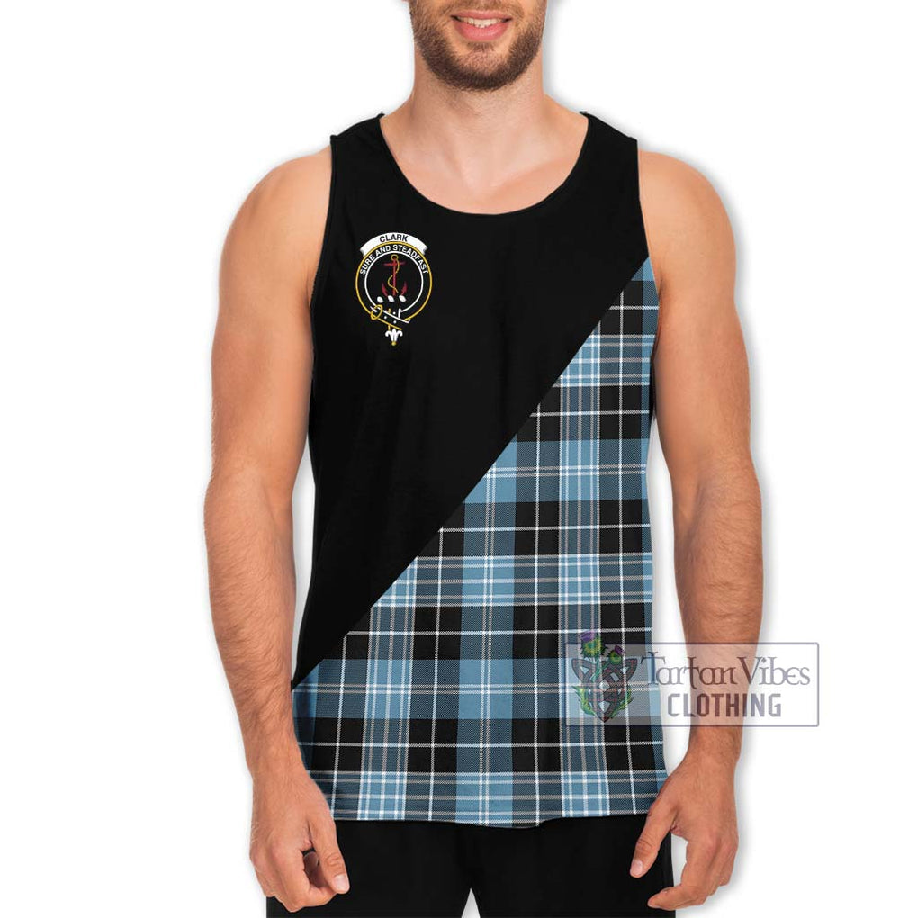 Clark Ancient Tartan Men's Tank Top with Family Crest and Military Logo Style Men - Tartanvibesclothing Shop