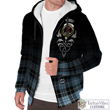 Clark Ancient Tartan Sherpa Hoodie Featuring Alba Gu Brath Family Crest Celtic Inspired