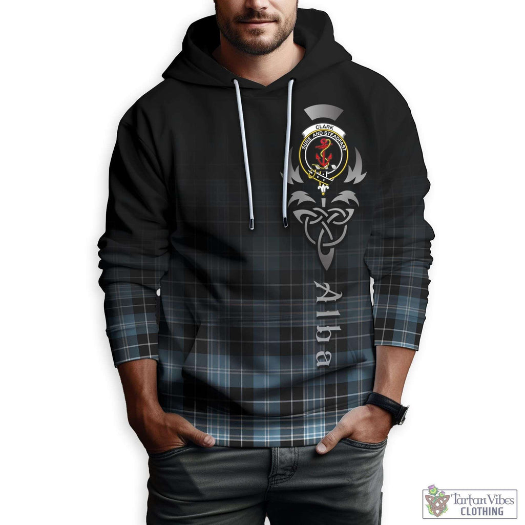 Tartan Vibes Clothing Clark Ancient Tartan Hoodie Featuring Alba Gu Brath Family Crest Celtic Inspired