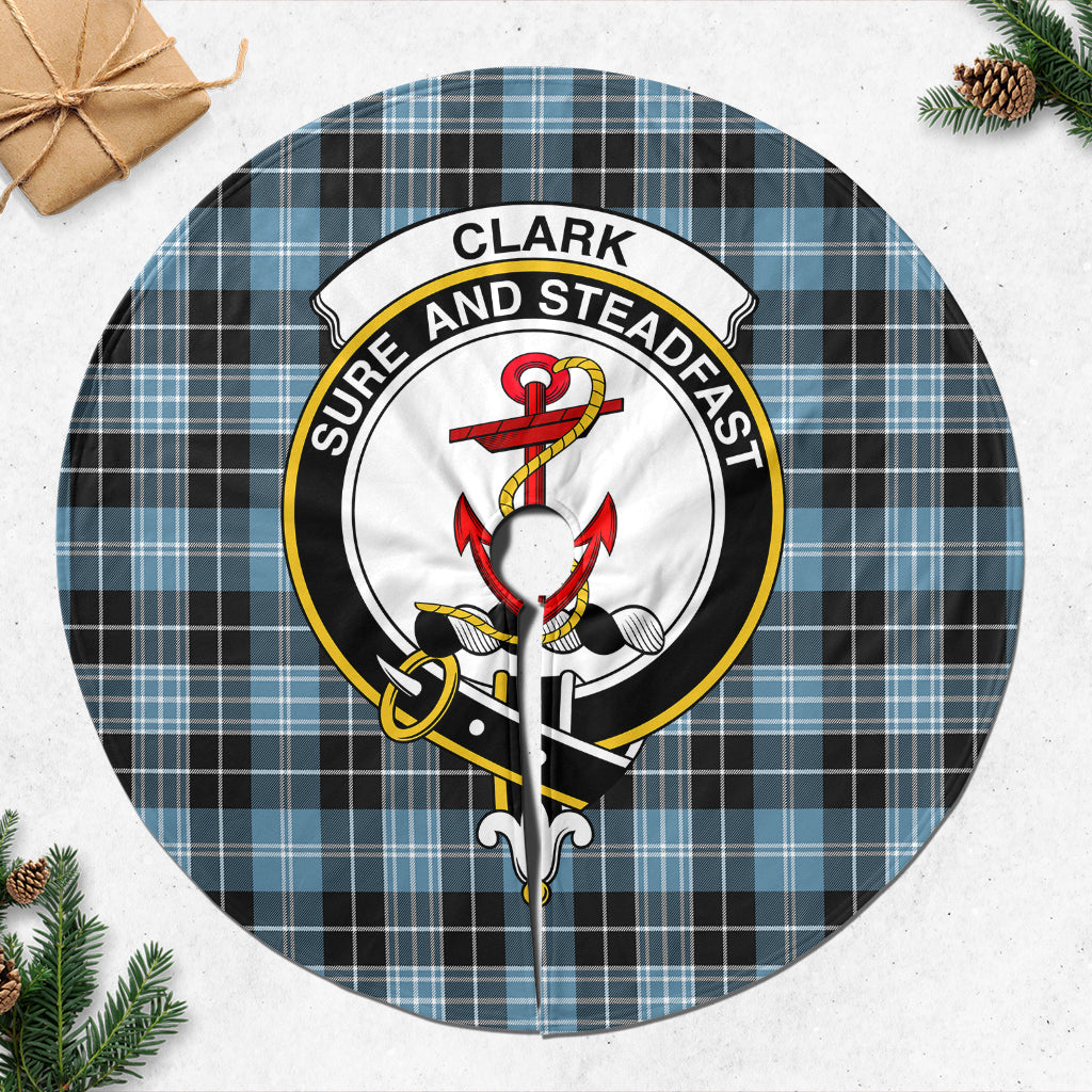 Clark Ancient Tartan Christmas Tree Skirt with Family Crest - Tartanvibesclothing