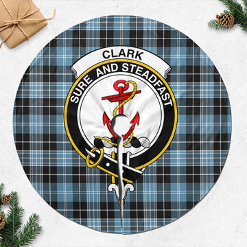 Clark Ancient Tartan Christmas Tree Skirt with Family Crest