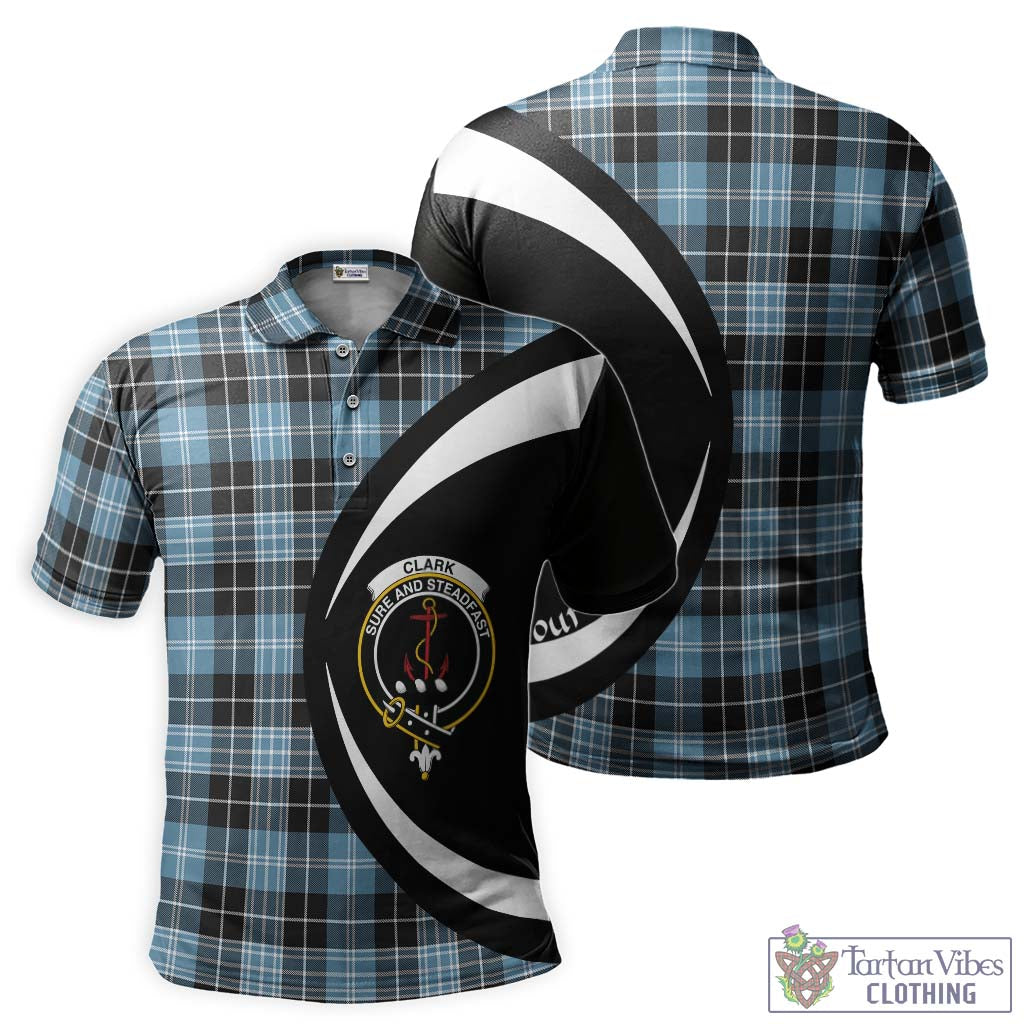 Clark Ancient Tartan Men's Polo Shirt with Family Crest Circle Style Kid - Tartan Vibes Clothing