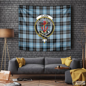 Clark Ancient Tartan Tapestry Wall Hanging and Home Decor for Room with Family Crest