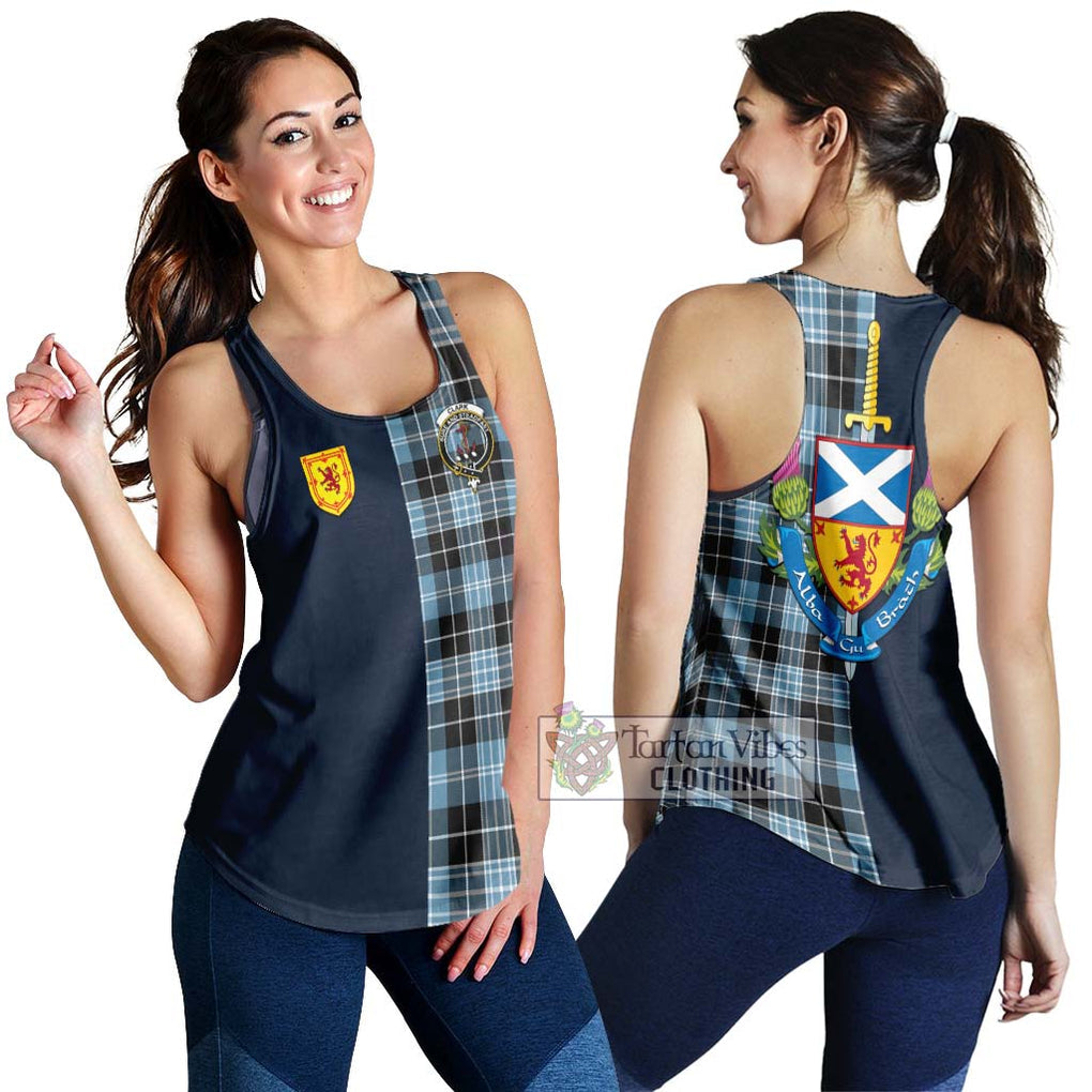 Tartan Vibes Clothing Clark Ancient Tartan Women's Racerback Tanks with Scottish Lion Royal Arm Half Style