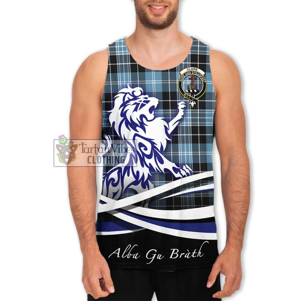 Clark Ancient Tartan Men's Tank Top with Alba Gu Brath Regal Lion Emblem Men - Tartanvibesclothing Shop