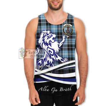 Clark Ancient Tartan Men's Tank Top with Alba Gu Brath Regal Lion Emblem