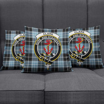 Clark Ancient Tartan Pillow Cover with Family Crest