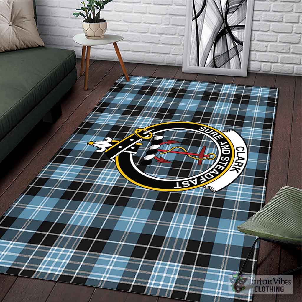 Tartan Vibes Clothing Clark Ancient Tartan Area Rug with Family Crest