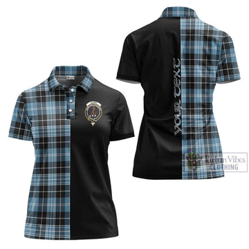 Clark Ancient Tartan Women's Polo Shirt with Family Crest and Half Of Me Style