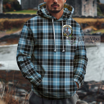 Clark Ancient Tartan Cotton Hoodie with Family Crest