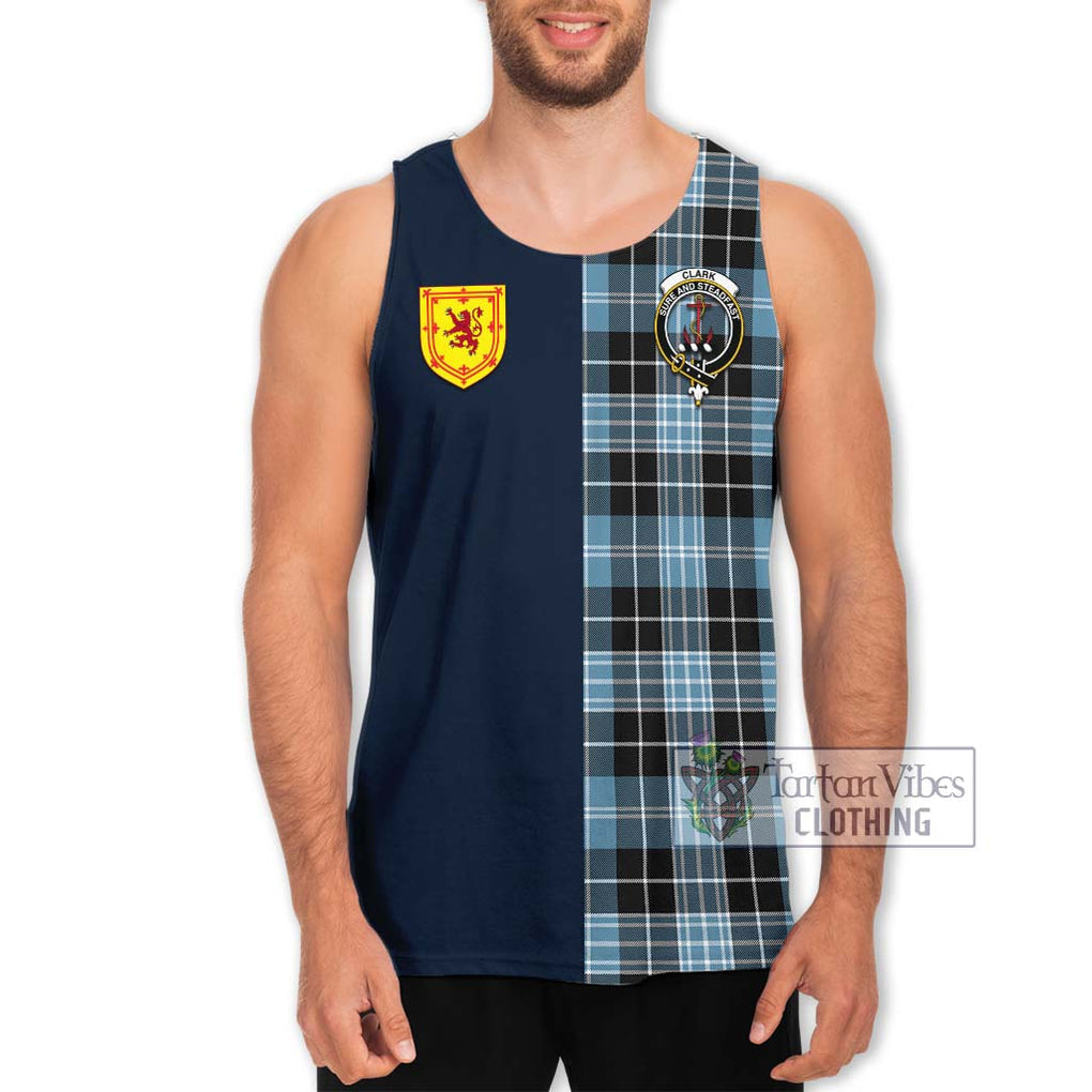 Tartan Vibes Clothing Clark Ancient Tartan Men's Tank Top with Scottish Lion Royal Arm Half Style