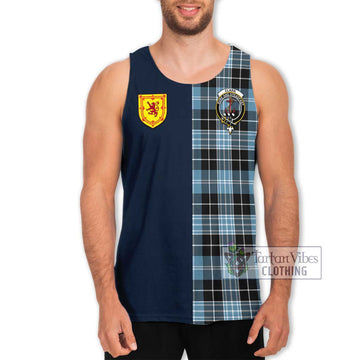 Clark Ancient Tartan Men's Tank Top Alba with Scottish Lion Royal Arm Half Style