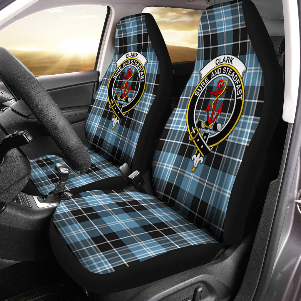 Clark Ancient Tartan Car Seat Cover with Family Crest One Size - Tartanvibesclothing