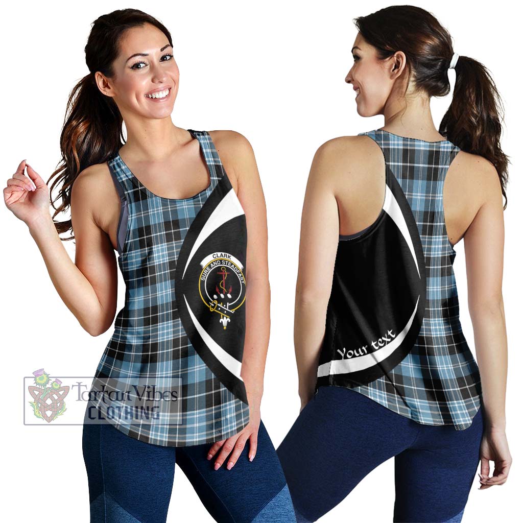 Clark Ancient Tartan Women's Racerback Tanks with Family Crest Circle Style 4XL - Tartan Vibes Clothing