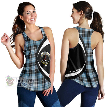 Clark Ancient Tartan Women's Racerback Tanks with Family Crest Circle Style