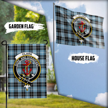 Clark Ancient Tartan Flag with Family Crest