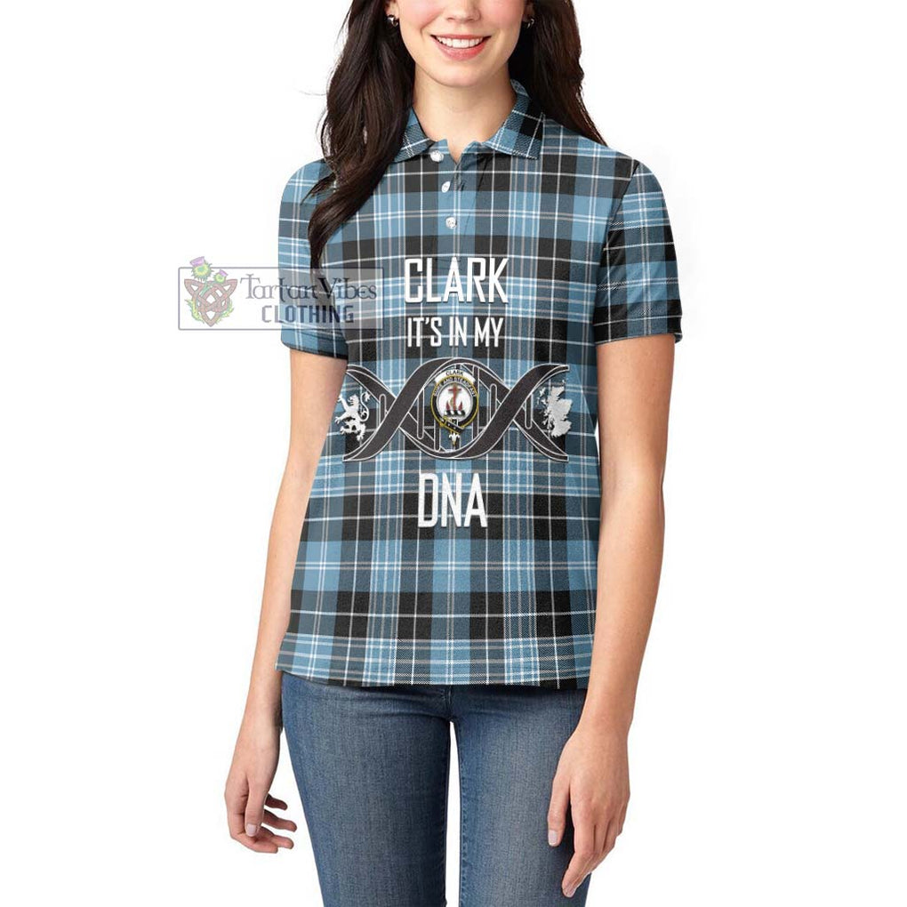 Clark Ancient Tartan Women's Polo Shirt with Family Crest DNA In Me Style Women - Tartanvibesclothing Shop