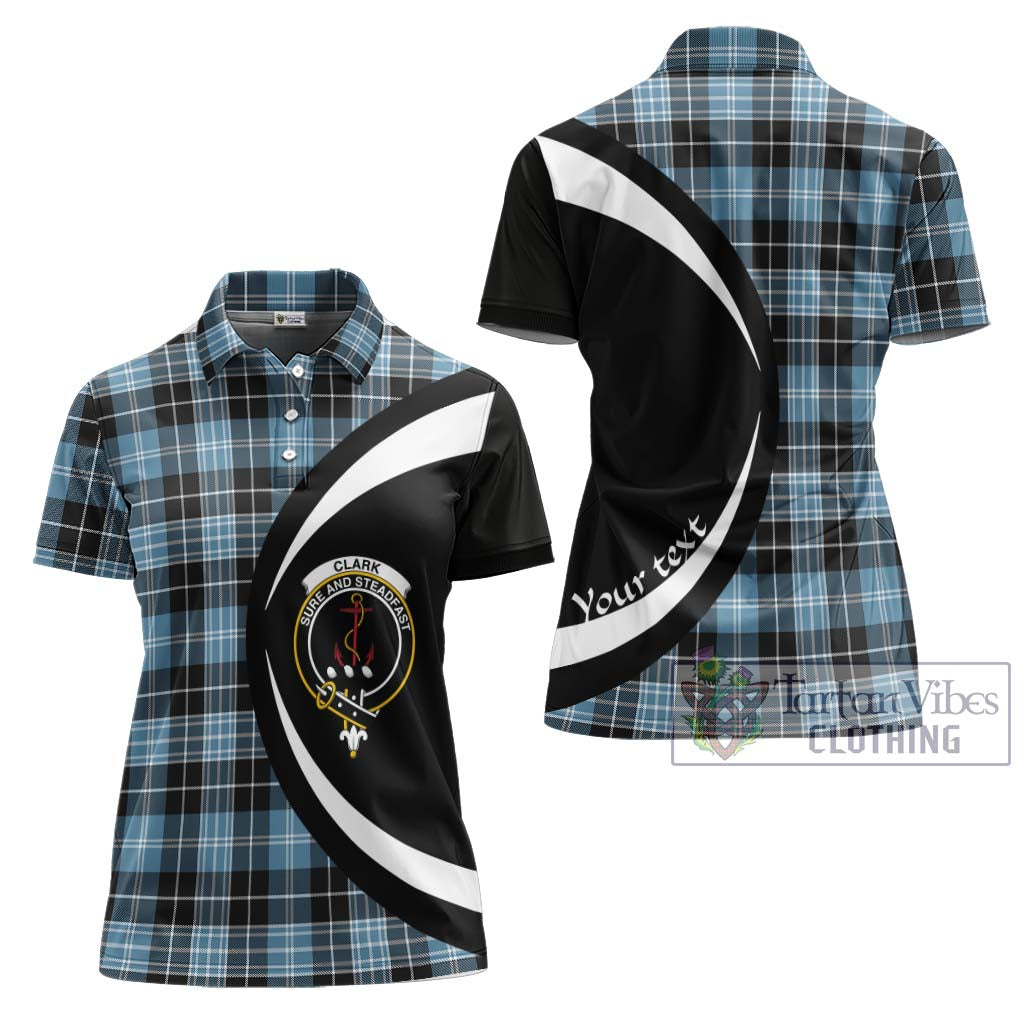 Clark Ancient Tartan Women's Polo Shirt with Family Crest Circle Style Women - Tartan Vibes Clothing