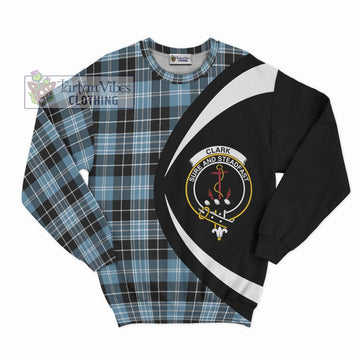 Clark Ancient Tartan Sweatshirt with Family Crest Circle Style