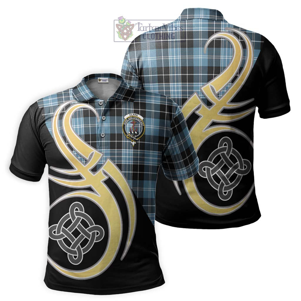 Clark Ancient Tartan Polo Shirt with Family Crest and Celtic Symbol Style Kid - Tartan Vibes Clothing