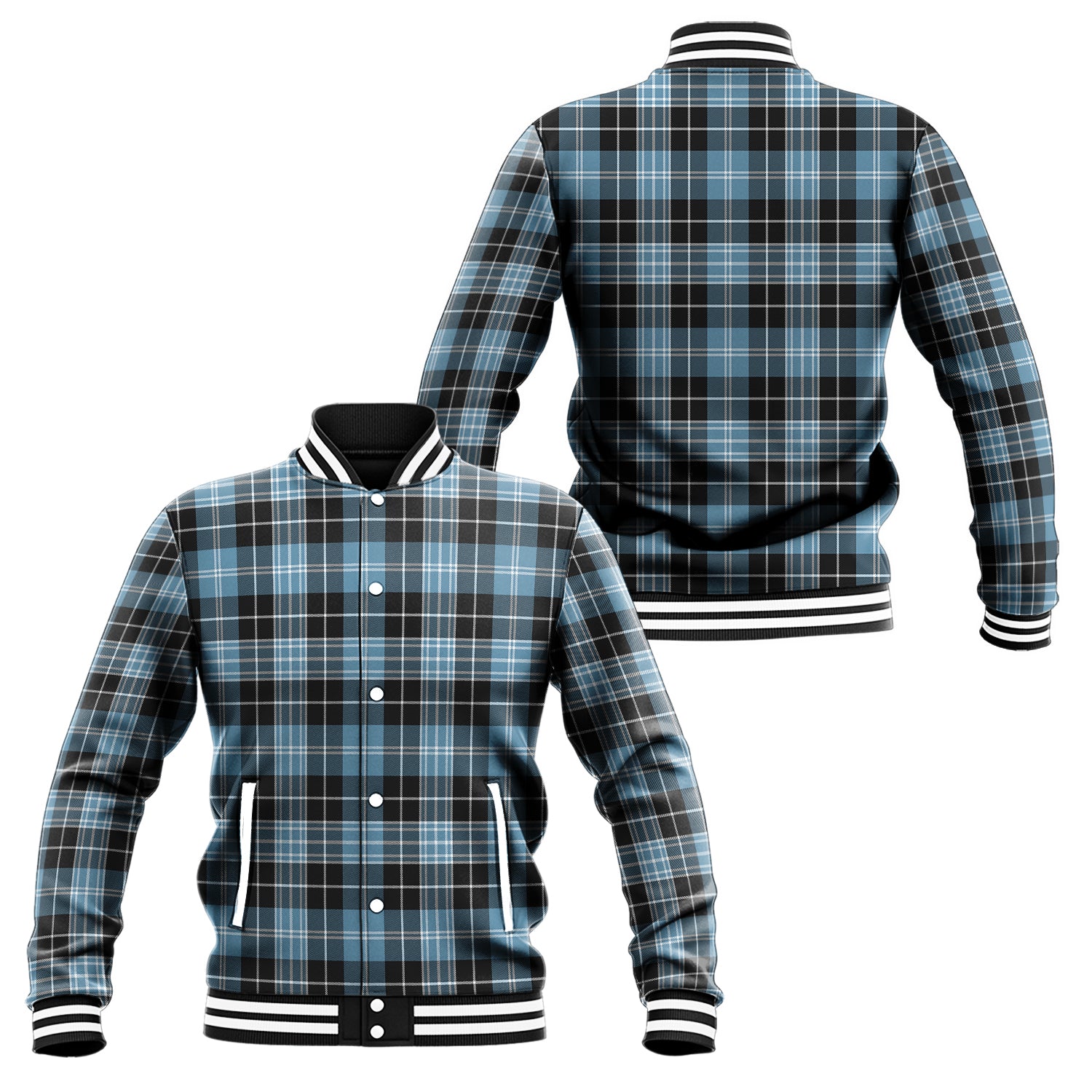 Clark Ancient Tartan Baseball Jacket Unisex - Tartan Vibes Clothing