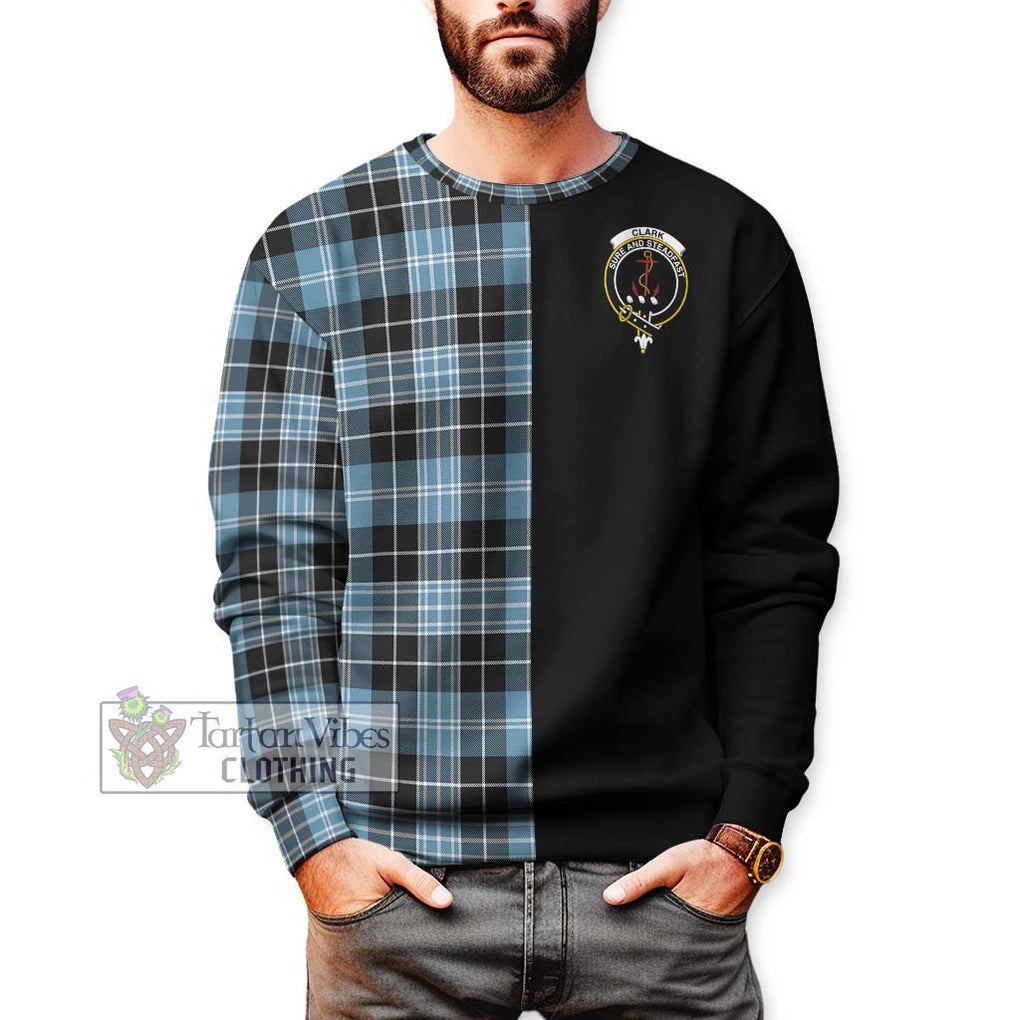 Clark Ancient Tartan Sweatshirt with Family Crest and Half Of Me Style Unisex - Tartanvibesclothing Shop