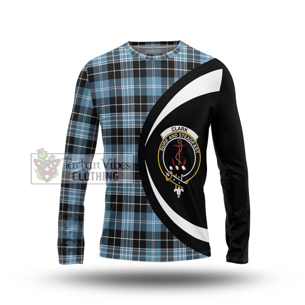 Clark Ancient Tartan Long Sleeve T-Shirt with Family Crest Circle Style Unisex - Tartan Vibes Clothing