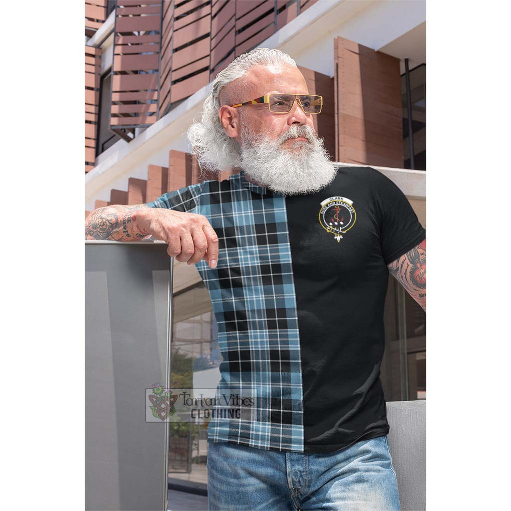 Tartan Vibes Clothing Clark Ancient Tartan Cotton T-shirt with Family Crest and Half Of Me Style