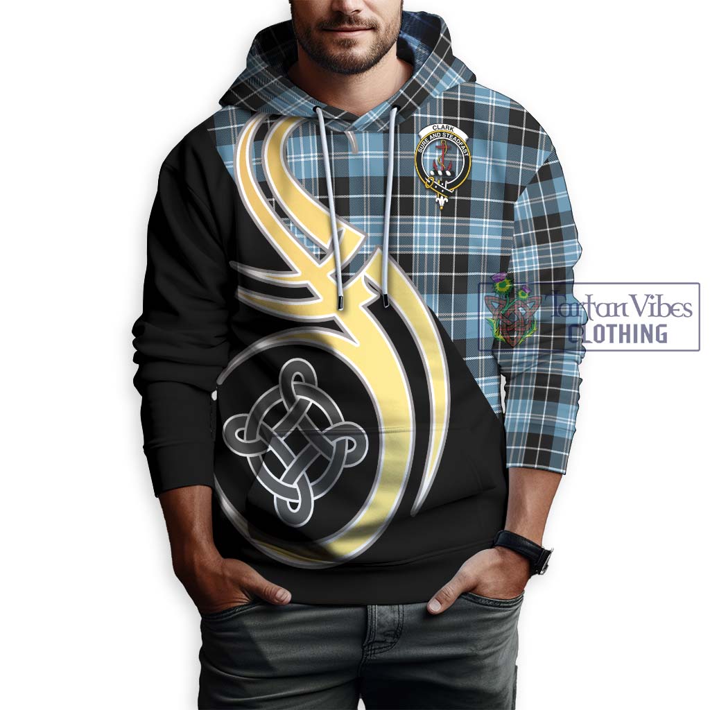 Clark Ancient Tartan Hoodie with Family Crest and Celtic Symbol Style Zip Hoodie - Tartan Vibes Clothing