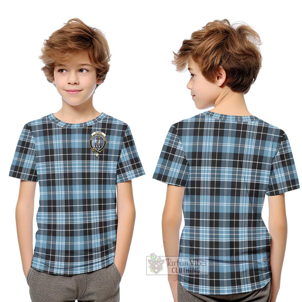 Clark Ancient Tartan Kid T-Shirt with Family Crest Youth XL Size14 - Tartanvibesclothing Shop