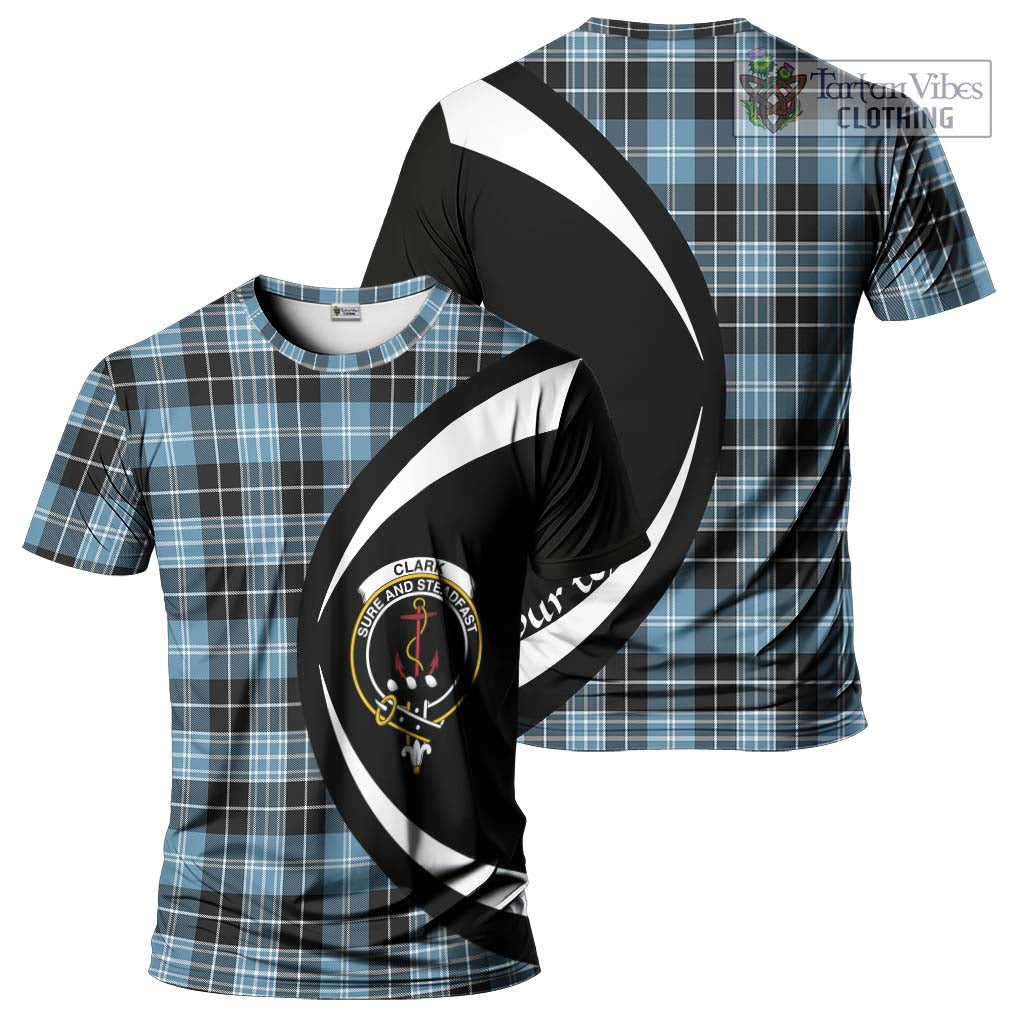 Tartan Vibes Clothing Clark Ancient Tartan T-Shirt with Family Crest Circle Style