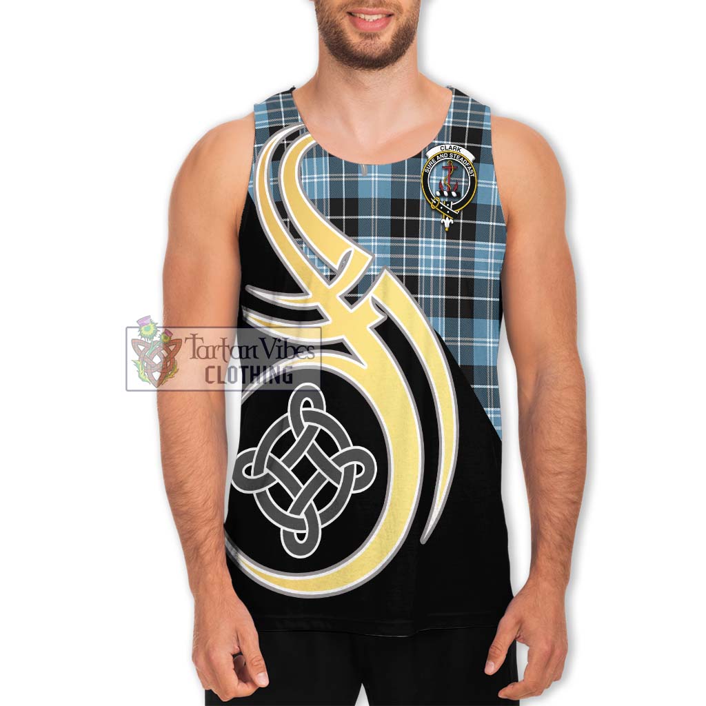 Clark Ancient Tartan Men's Tank Top with Family Crest and Celtic Symbol Style Men - Tartan Vibes Clothing