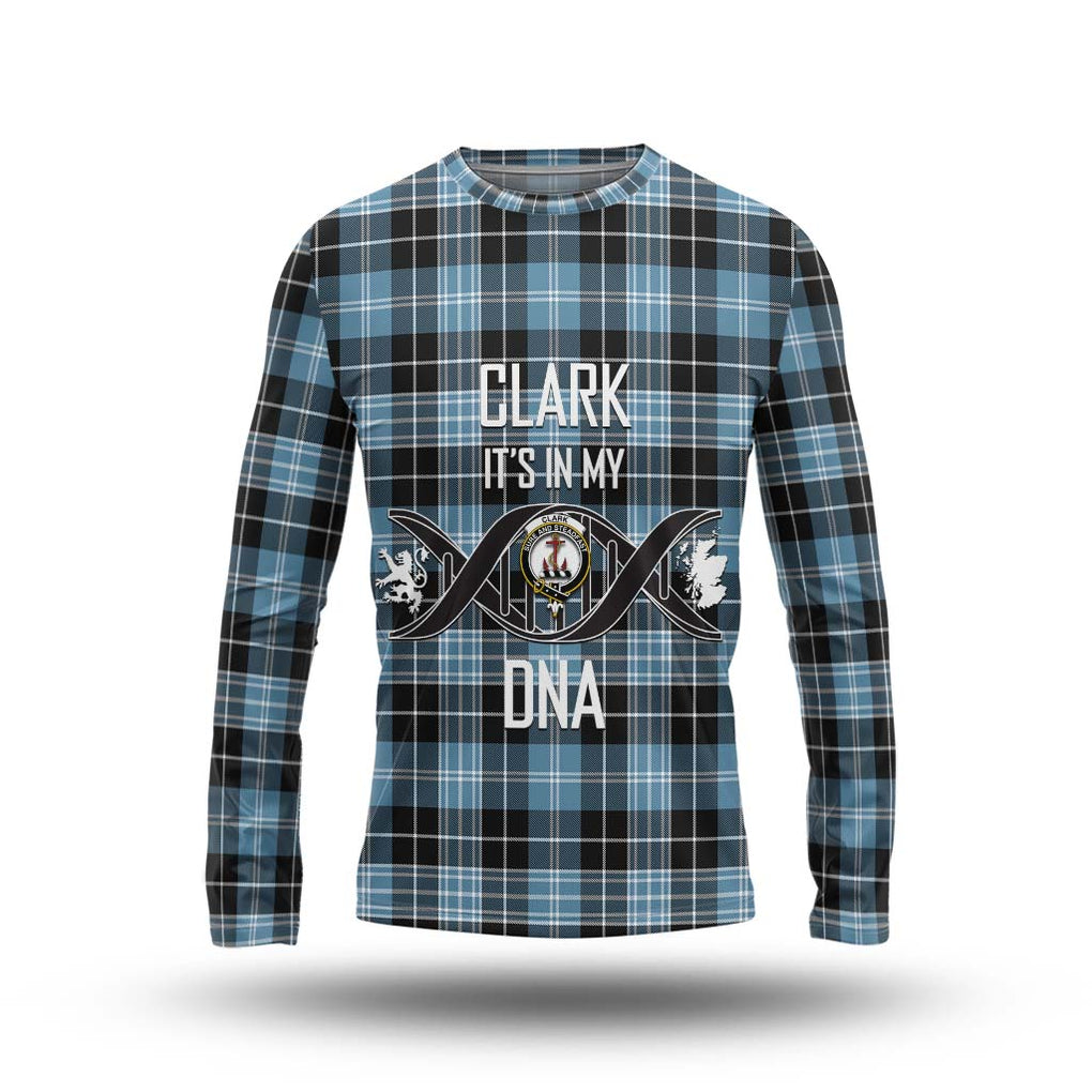 Clark Ancient Tartan Long Sleeve T-Shirt with Family Crest DNA In Me Style Unisex - Tartanvibesclothing Shop