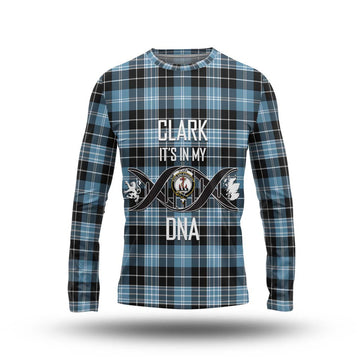 Clark Ancient Tartan Long Sleeve T-Shirt with Family Crest DNA In Me Style