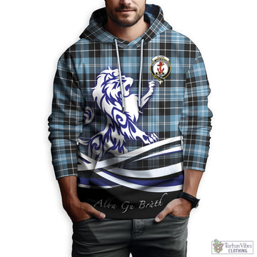 Clark Ancient Tartan Hoodie with Alba Gu Brath Regal Lion Emblem