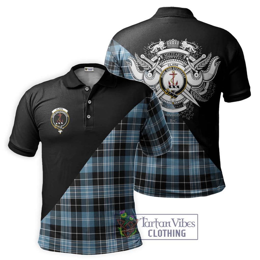 Clark Ancient Tartan Polo Shirt with Family Crest and Military Logo Style Kid - Tartanvibesclothing Shop