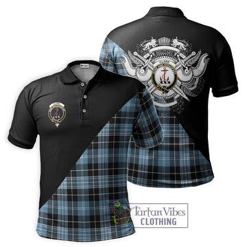 Clark Ancient Tartan Polo Shirt with Family Crest and Military Logo Style