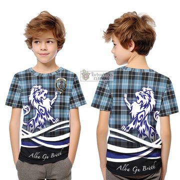 Clark Ancient Tartan Kid T-Shirt with Alba Gu Brath Regal Lion Emblem