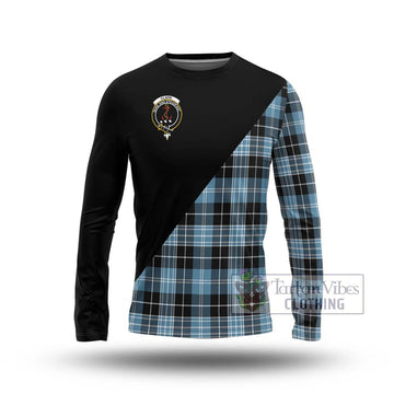 Clark Ancient Tartan Long Sleeve T-Shirt with Family Crest and Military Logo Style