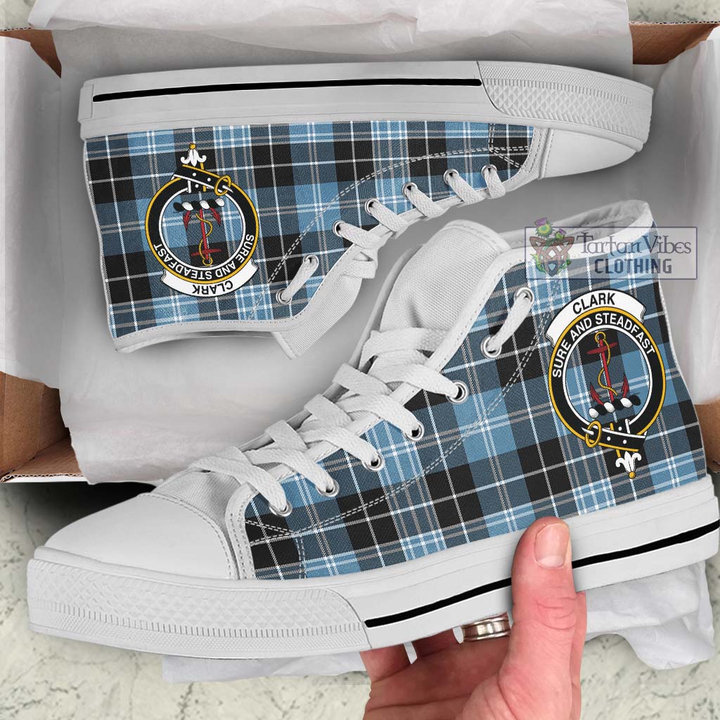 Tartan Vibes Clothing Clark Ancient Tartan High Top Shoes with Family Crest