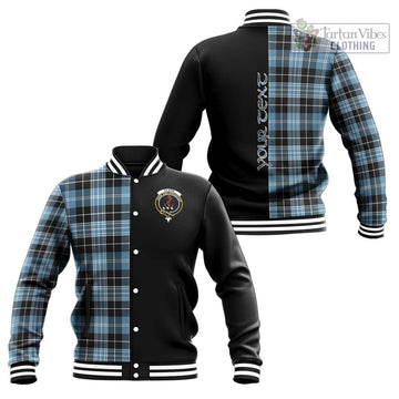 Clark Ancient Tartan Baseball Jacket with Family Crest and Half Of Me Style