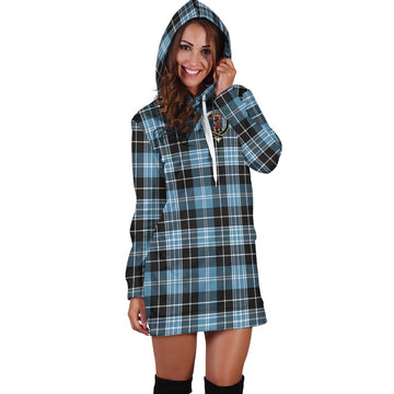 Clark Ancient Tartan Hoodie Dress with Family Crest