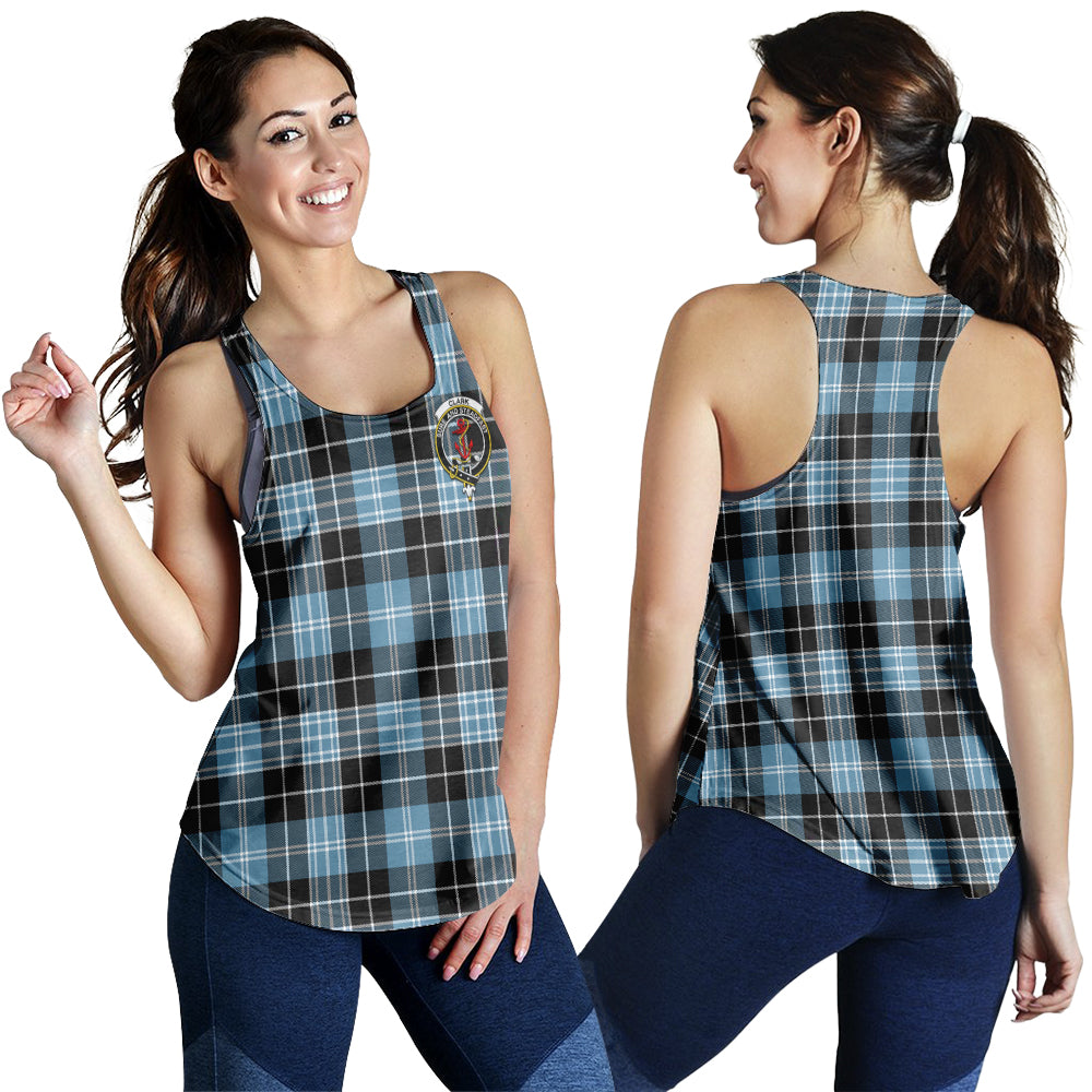 clark-ancient-tartan-women-racerback-tanks-with-family-crest