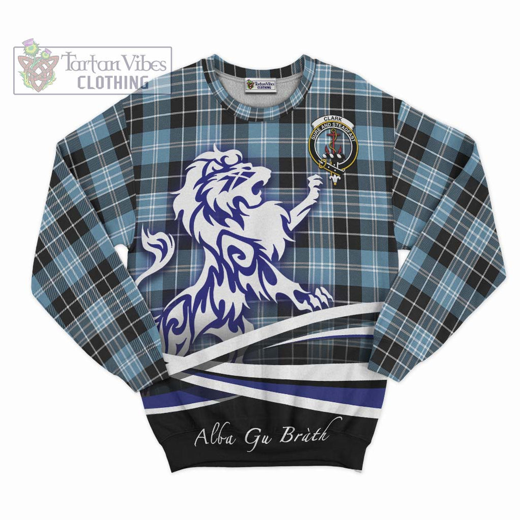 Clark Ancient Tartan Sweatshirt with Alba Gu Brath Regal Lion Emblem - Tartanvibesclothing Shop