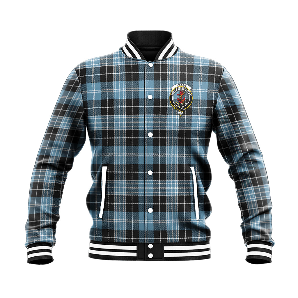 Clark Ancient Tartan Baseball Jacket with Family Crest - Tartan Vibes Clothing